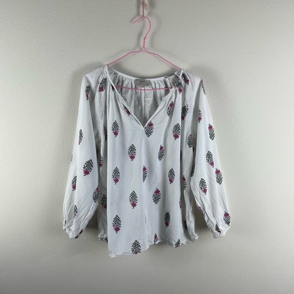 LOFT floral v-neck blouse